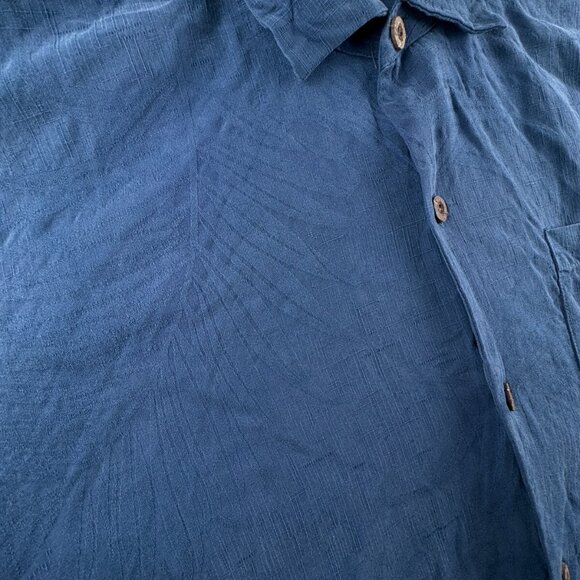 Tommy Bahama Men Silk Button Up Shirt Short Sleeve Hawaiian Blue XLX Wide Floral - Picture 9 of 14